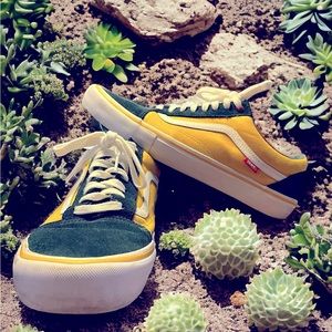 Vans Men’s Old Skool Pro Skate Shoe Green / Yellow Size 13